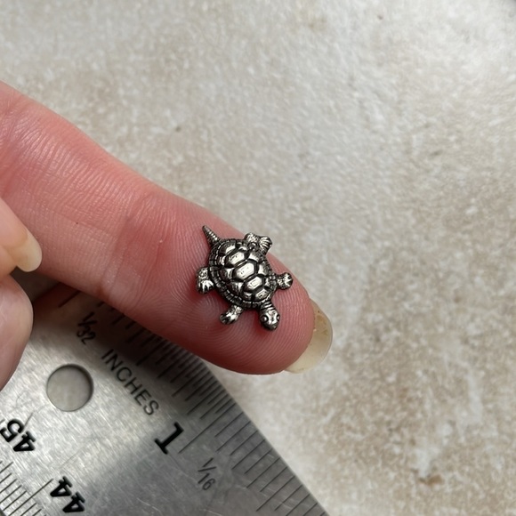 🌹 free w/purchase 100% brass turtle mini silver plated turtle - Picture 12 of 13